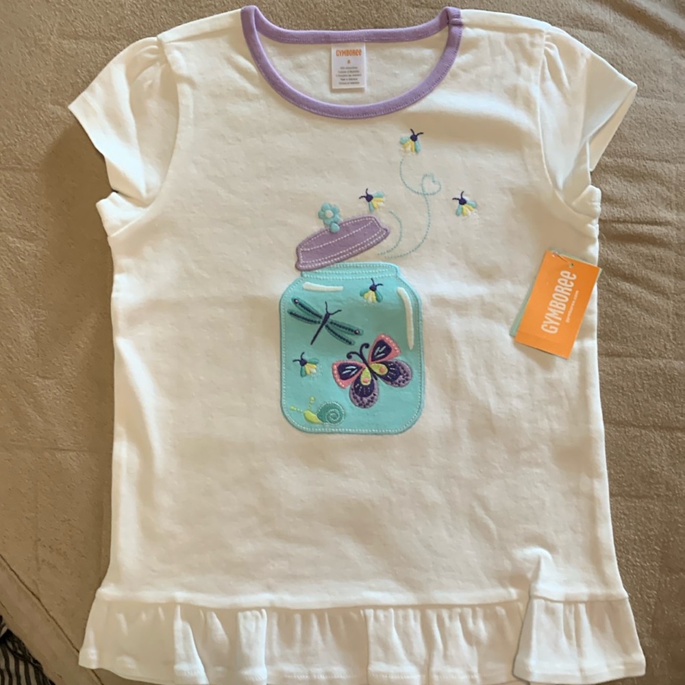 Gymboree Girls Tee with Butterfly Jar